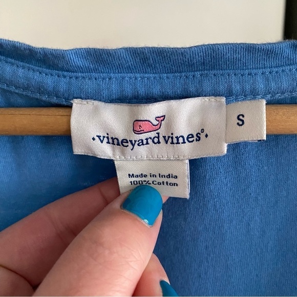 Vineyard Vines Blue White Tie Dye Knit Whale Midi Maxi Dress - Picture 11 of 15